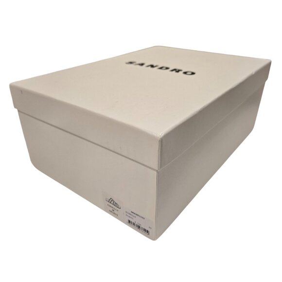 Sandro Silver Studded Metallic Leather Sandals Women EUR 40 US 9 Like New In Box - Picture 12 of 12